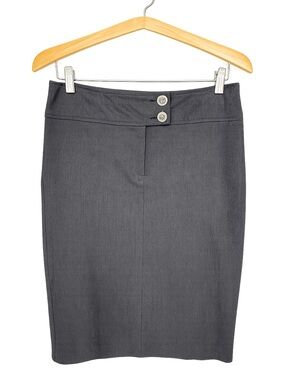 CAbi Gray Pencil Skirt Size 8 Made in USA Career Office Stretch Style 794